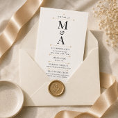 Carte de détails de luxe minimale avec monogramme 