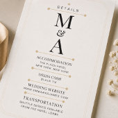 Carte de détails de luxe minimale avec monogramme 
