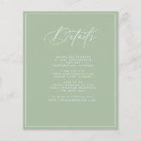 Carte de détails de mariage