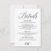 Carte de détails de mariage (Devant)