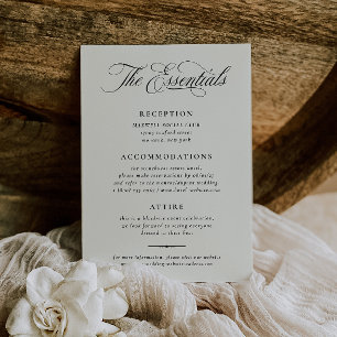 Carte de détails de mariage à calligraphie élégant
