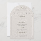 Carte de détails de mariage à code QR en relief av (Devant)