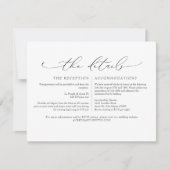 Carte de détails de mariage à écriture minimale (Devant)