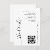 Carte de détails de mariage à écriture verticale (Devant / Derrière)