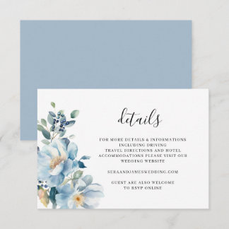 Carte de détails de mariage à la peinture florale