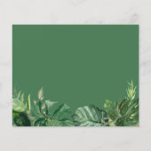 Carte de détails de mariage à la verdure tropicale (Dos)