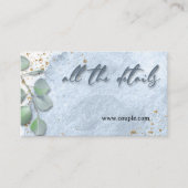 Carte de détails de mariage à l'aquarelle bleu pou (Devant)