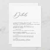 Carte de détails de mariage à l'écriture minimalis (Devant / Derrière)