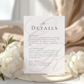 Carte de détails de mariage à monogramme minimalis