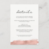 Carte de détails de mariage à pinceau en or rose m (Devant)