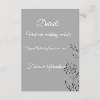 Carte de détails de mariage argent – Modifiable 3,