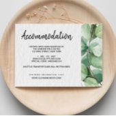 Carte de détails de mariage au eucalyptus
