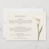 Carte de détails de mariage au lys calla blanc mod (Devant)