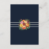 Carte de détails de mariage aux fleurs crème de la (Dos)