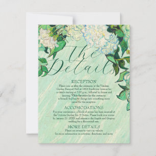 Carte de détails de mariage aux roses de Van Gogh