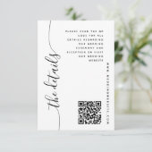 Carte de détails de mariage avec écriture vertical (Debout devant)