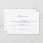 Carte de détails de mariage avec monogramme de bla (Devant / Derrière)