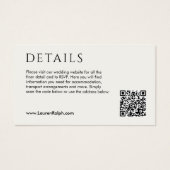 Carte de détails de mariage avec QR Code (Devant)