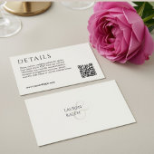 Carte de détails de mariage avec QR Code
