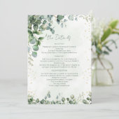 Carte de détails de mariage avec verdure d'eucalyp (Debout devant)