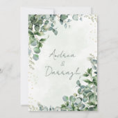 Carte de détails de mariage avec verdure d'eucalyp (Dos)