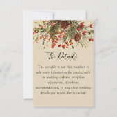 Carte de détails de mariage Baies de Noël avec du  (Devant)