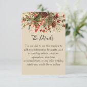 Carte de détails de mariage Baies de Noël avec du  (Debout devant)