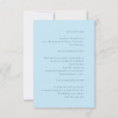 Carte de détails de mariage bleu doux simple (Dos)