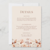 Carte de détails de mariage Blush Beige Monogram (Devant)