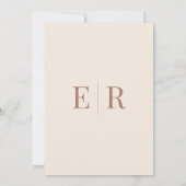 Carte de détails de mariage Blush Beige Monogram (Dos)