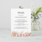 Carte de détails de mariage bohème florale rose Pa (Debout devant)