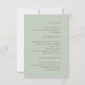 Carte de détails de mariage bohème sage minimalist (Dos)