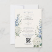 Carte de détails de mariage botanique bleu doux (Devant)
