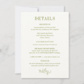 Carte de détails de mariage botanique ROWAN (Devant)