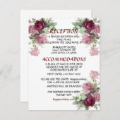 Carte de détails de mariage, carte d'information (Devant / Derrière)