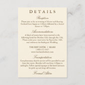 Carte de détails de mariage classique simple marro (Devant)