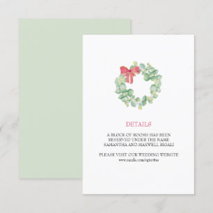Carte de détails de mariage Couronne de Noël