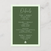 Carte de détails de mariage de destination (Devant)