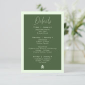 Carte de détails de mariage de destination (Debout devant)