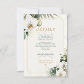 Carte de détails de mariage de luxe à l'orchidée t (Devant)