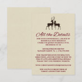 Carte de détails de mariage de Noël en pin rustiqu (Devant / Derrière)