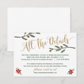 Carte de détails de mariage de Noël pour les fêtes (Devant / Derrière)