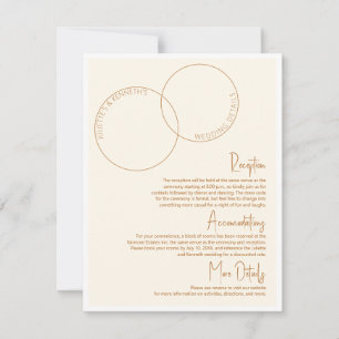 Carte de détails de mariage Deux Anneaux