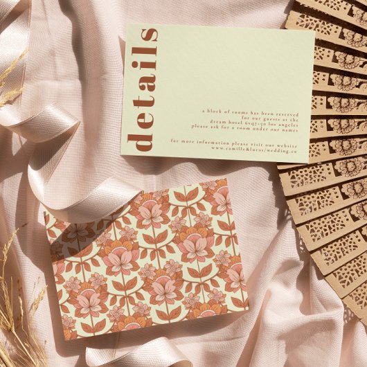 Carte de détails de Mariage d'inspiration Retro le