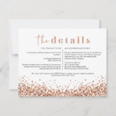 Carte de détails de mariage disco or rose REGINA (Devant)