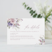 Carte de détails de mariage Dusty Mauve & Lavender (Debout devant)