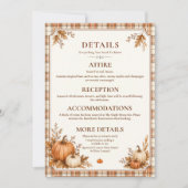 Carte de détails de mariage editable avec motif ca (Devant)