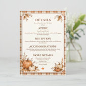 Carte de détails de mariage editable avec motif ca (Debout devant)