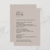 Carte de détails de mariage éditable de couleur (Devant / Derrière)