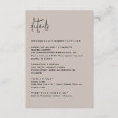 Carte de détails de mariage éditable de couleur (Devant)